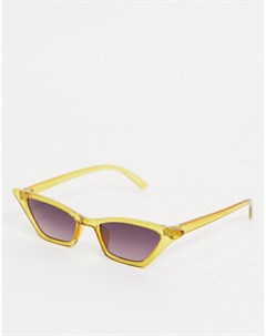 Желтые солнцезащитные очки заостренной формы кошачий глаз Pieces