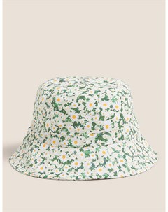Хлопковая шляпа панама с цветочным принтом Marks & spencer