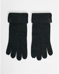 Черные меланжевые перчатки из мериносовой шерсти Allsaints