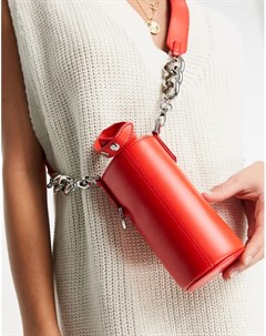 Красная сумка футляр для бутылки через плечо Topshop