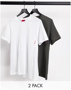 Набор из 2 футболок белого цвета и цвета хаки Hugo bodywear
