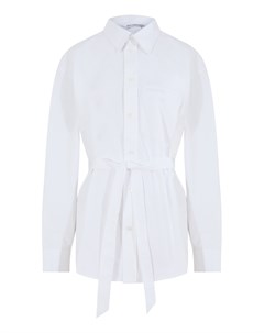 Белая хлопковая рубашка с поясом Balenciaga