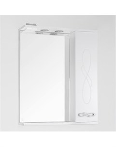 Зеркало шкаф Венеция 65 с подсветкой белый ЛС 00000262 Style line