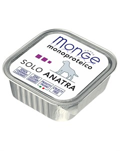 Влажный корм для собак Monoproteico Solo паштет из утки 0 15 кг Monge