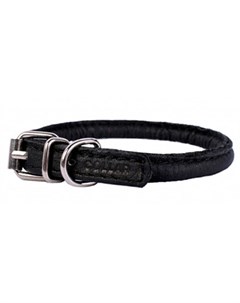 Ошейник для собак Soft кожаный круглый ширина 9 мм длина 22 25 см черный Collar