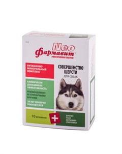 Совершенство шерсти Витаминно минеральный комплекс для взрослых собак для кожи и шерсти 90 таблеток Фармавит neo