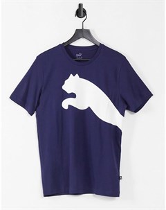 Темно синяя oversized футболка с логотипом Puma