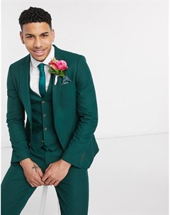 Зеленый пиджак скинни wedding Asos design