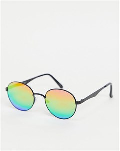 Круглые солнцезащитные очки с радужными зеркальными стеклами Asos design