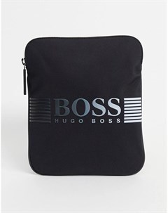 Темно синяя сумка через плечо с логотипом Pixel Boss