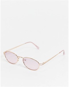Женские круглые солнцезащитные очки в розовой металлической оправе Jeepers peepers