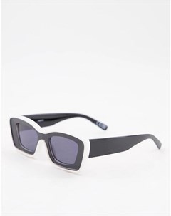 Черно белые солнцезащитные очки в массивной оправе со скошенными углами Asos design