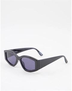 Блестящие черные солнцезащитные очки в массивной овальной оправе Asos design