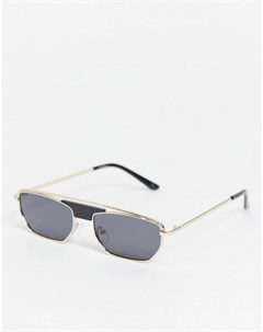 Солнцезащитные очки в золотистой металлической квадратной оправе в стиле унисекс Jeepers peepers