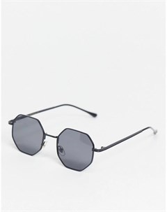 Черные солнцезащитные очки в шестиугольной оправе в стиле унисекс Jeepers peepers