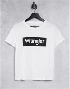 Белая футболка классического кроя с логотипом в прямоугольнике Wrangler