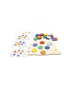 Деревянная игрушка Мозаика с карточками Большой ежик с яблоками 7 цветов Эврилэнд
