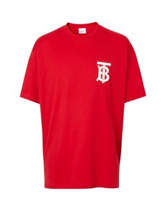 Красная свободная футболка из хлопка Burberry