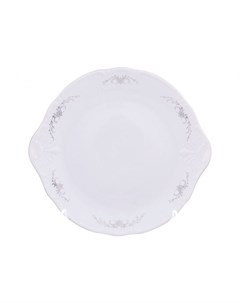Тарелка для торта 27 см Констанция Серый орнамент отводка платина Thun