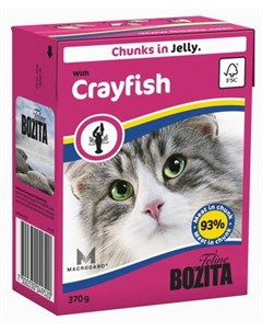 Влажный корм для кошек Feline Crayfish кусочки в желе 0 37 кг Bozita