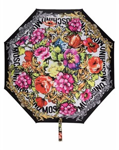 Зонт с цветочным принтом и логотипом Moschino