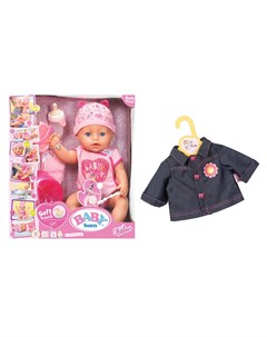 Zapf Creation Кукла интерактивная Девочка 43 см с подарком Baby born