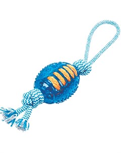 Игрушка для собак Durable Rope Silent Мяч регби с веревкой 35 см 1 шт Грызлик ам