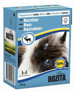 Влажный корм для кошек Feline Reindeer кусочки в соусе 0 37 кг Bozita