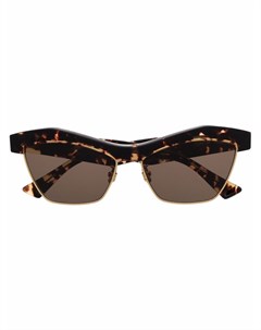 Солнцезащитные очки в полуободковой оправе черепаховой расцветки Bottega veneta eyewear