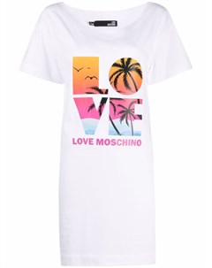 Платье футболка с принтом Love moschino