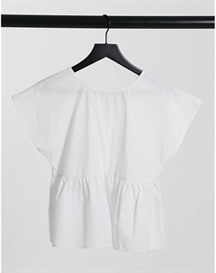 Белая oversized блузка с завязкой на спине Vila