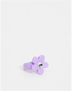 Пластиковое кольцо в виде фиолетового цветка Asos design