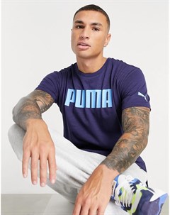 Темно синяя футболка с короткими рукавами и графическим принтом Puma