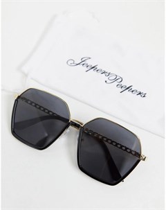 Черные солнцезащитные очки с оправой шестиугольной формы Jeepers peepers