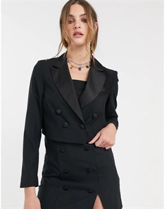 Черный укороченный пиджак Topshop