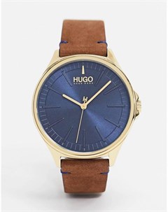 Коричневые кожаные часы Hugo