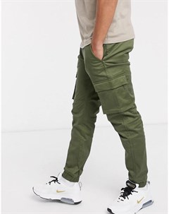 Узкие брюки карго цвета хаки с манжетами по низу штанин Only & sons