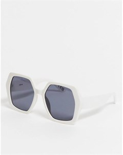 Солнцезащитные очки в массивной белой оправе с шестигранными стеклами в стиле 70 х Asos design