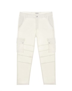 Белые брюки с накладными карманами детские Brunello cucinelli