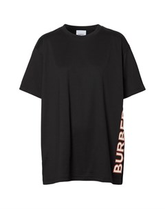 Черная свободная футболка из хлопка с логотипом Burberry