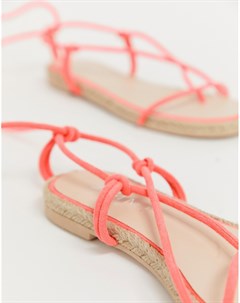 Эспадрильи кораллового цвета с петлей для большого пальца Simmi London Hira Simmi shoes