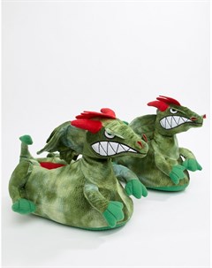 Зеленые слиперы с драконом Asos design