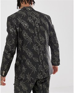 Приталенный пиджак с цветочной жаккардовой отделкой Asos edition