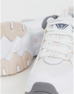 Белые кроссовки на толстой платформе DLite 3 0 Skechers