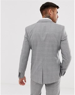 Серый приталенный пиджак в клетку Burton menswear