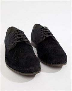 Черные бархатные туфли с тиснением Boohooman