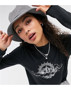 Эксклюзивная черная футболка в стиле oversized с принтом ангелов Noisy may