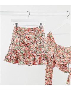 Комбинируемая юбка мини с цветочным принтом и сборками Collective the label petite