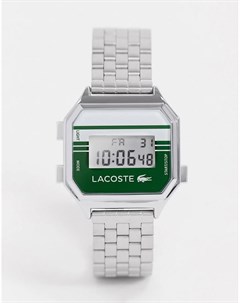 Серебристые цифровые часы в стиле унисекс Lacoste
