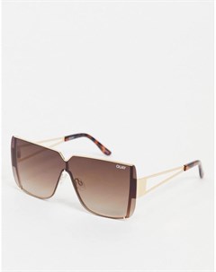 Женские квадратные солнцезащитные очки коричневого цвета Quay Bank Roll Quay australia